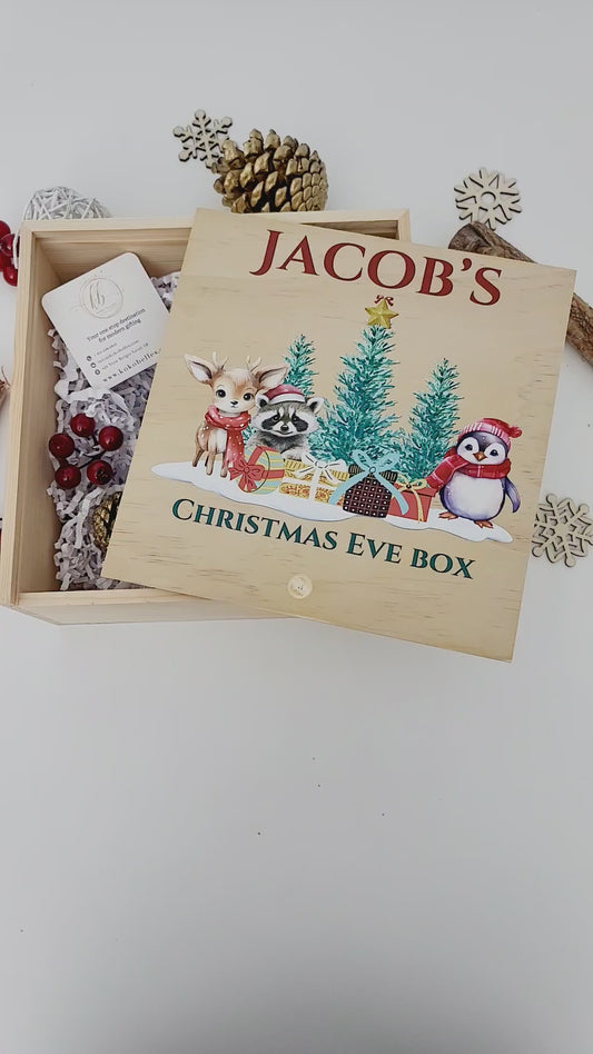 Personalized Christmas Eve Wood Box_ UV Printed