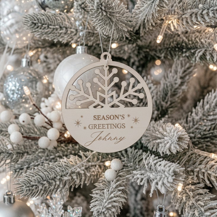 Personalized Wood Snowflake Ornament